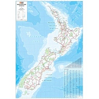 NEW ZEALAND AOTEAROA MAP LAMINATED ROLLED