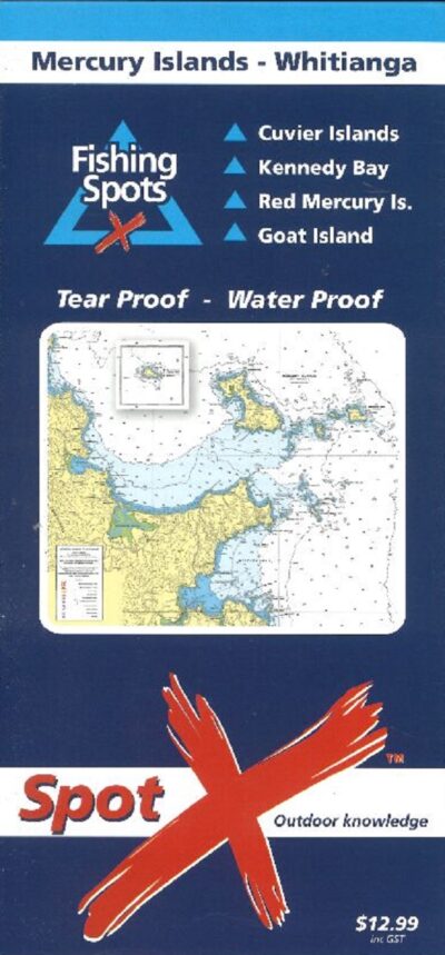 SPOT X FISHING CHART MERCURY ISLANDS - WHITIANGA